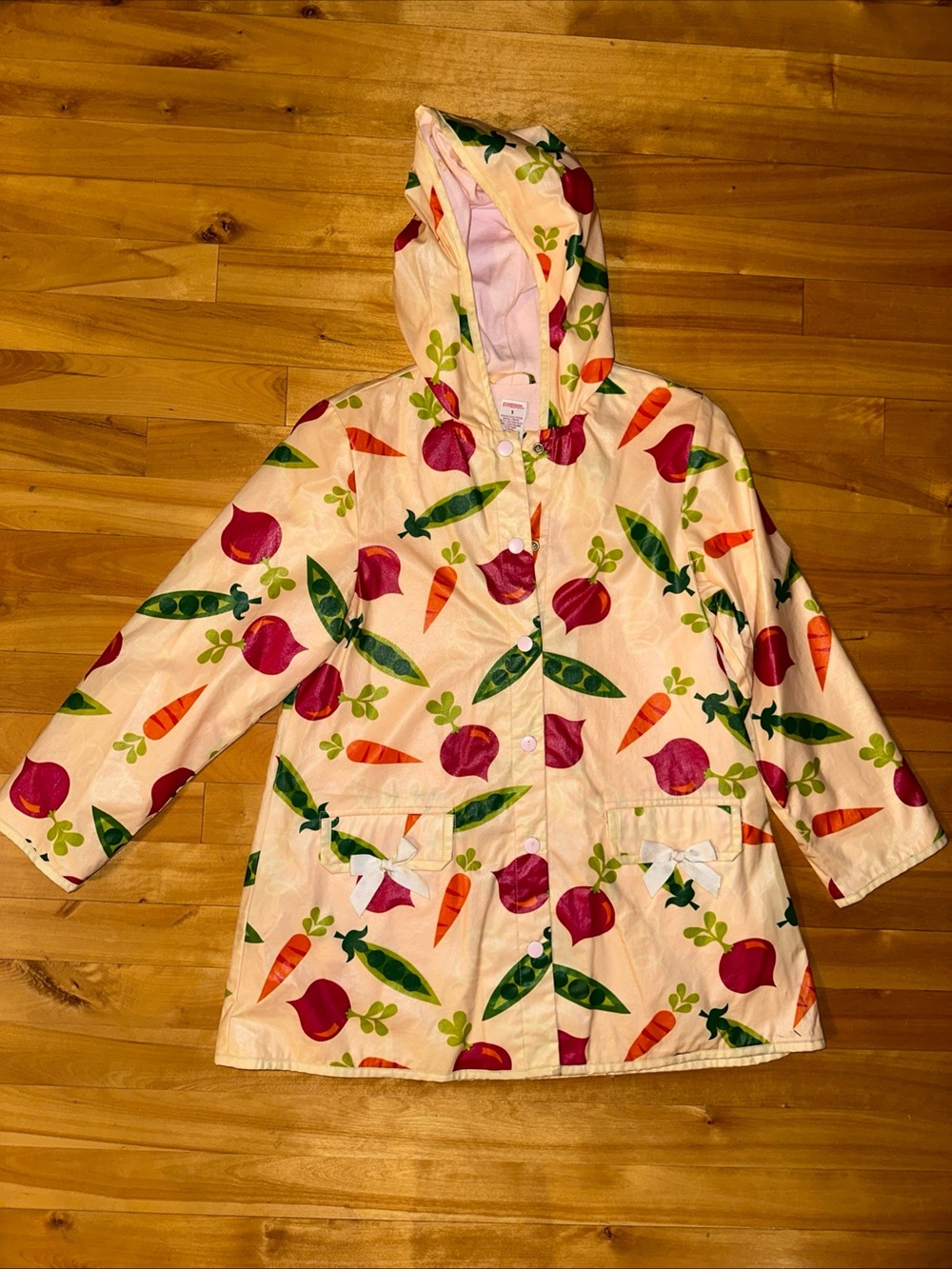 Vintage Gymboree 2004 Grown With Love Vegetable Rain Jacket Lined Hooded Coat 9